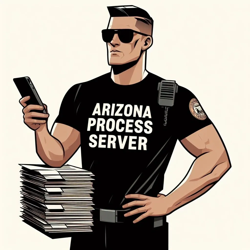 Dedicated Arizona Process Server with court documents, exemplifying professional legal service in action.